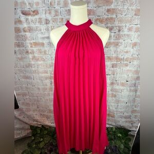 SHEIN Pink Ruched Halter Sundress